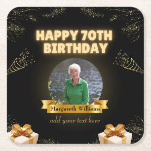 Photo Coasters For 70th Birthday