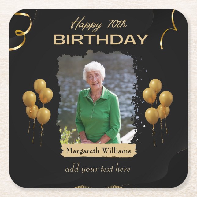 Photo Coasters For 70th Birthday (Front)