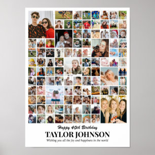 Photo Collage 100 Pictures 12x16 18x24 24x32 30x40 Poster