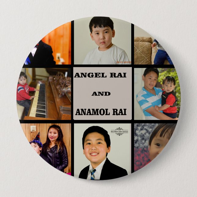 Photo Collage 10 Cm Round Badge (Front)
