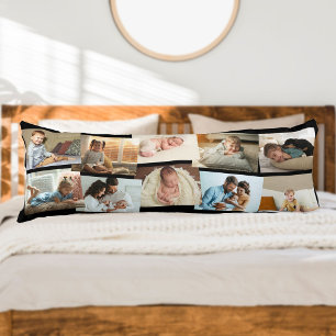 Photo Collage 10 Picture Montage Black Body Pillow