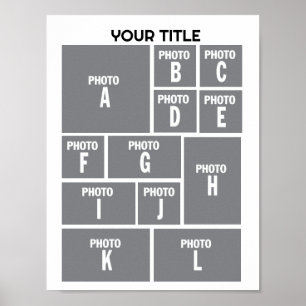 Photo Collage 12 photo layout  Poster