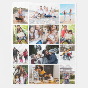 Photo Collage 12 Pictures Fleece Blanket