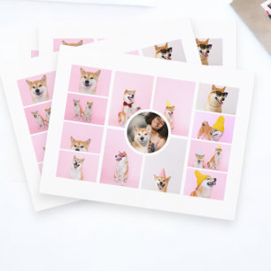 Photo Collage 13 Photographs Personalised Custom Postcard