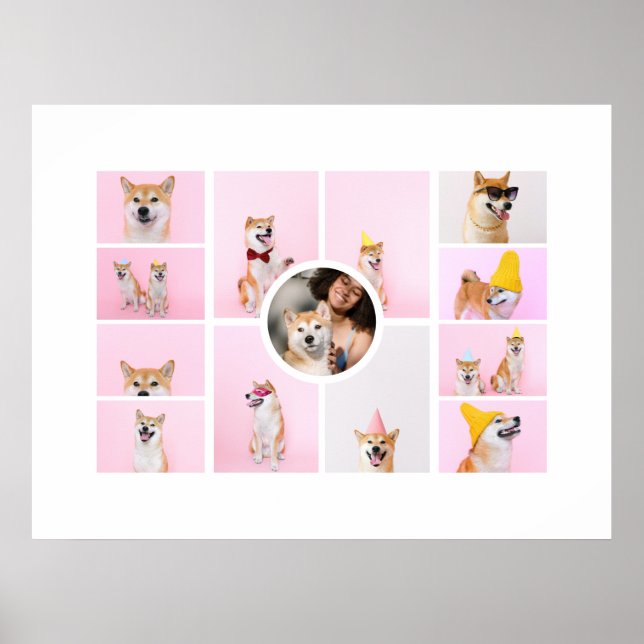 Photo Collage 13 Photographs Personalised Custom Poster (Front)