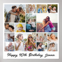 Photo Collage 15 Picture Grid Custom Square White