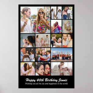 Photo Collage 15 Pictures 12x18 16x24 20x30 24x36 Poster