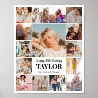 Photo Collage 15 Pictures 8x10 16x20 24x30 White