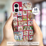 Photo Collage 18 Photos Custom Colour Magenta iPhone 16 Case<br><div class="desc">Carry 18 of your favourite pictures on this custom colour cell phone case utilising this easy-to-upload photo collage template with a variety of shapes and sizes (shown in pink). PHONE OPTIONS: The sample is shown in the iPhone 16 model and Barely There case style--other phone models and case style are...</div>