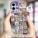 Photo Collage 18 Photos Custom Colour Purple iPhone 16 Case<br><div class="desc">Carry 18 of your favourite photos on this custom background colour cell phone case utilising this easy-to-upload photo collage template with a variety of shapes and sizes. Change the lavender purple background colour in EDIT. PHONE OPTIONS: The sample is shown on the Apple iPhone 16 with the "Barely There" case--other...</div>
