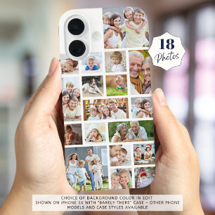 Photo Collage 18 Photos Custom Colour White iPhone 16 Case