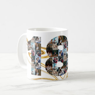 Photo collage 18 year anniversary gifts by year coffee mug
