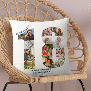 Photo Collage 18th Birthday Personalised Keepsake Cushion