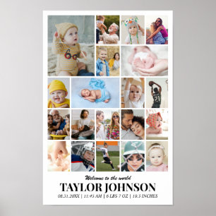 Photo Collage 20 Pictures 12x18 16x24 20x30 24x36 Poster