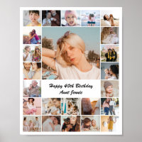 Photo Collage 24 Pictures 8x10 16x20 24x30 White