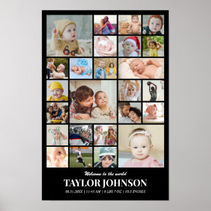 Photo Collage 25 Pictures 12x18 16x24 20x30 24x36 Poster