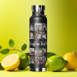 Photo Collage - 28 Photos All Over Pattern Grid Water Bottle<br><div class="desc">Add 28 photos to this fun grid pattern. For best results, crop photos into squares before uploading. This funky pattern duplicates 28 photos all over the entire bottle design area with an area for a line of text in a trendy script. Use your favourite photo or pictures to make a...</div>