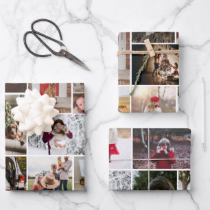 Photo Collage 3 Different Wrapping Paper Sheets