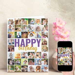 Photo Collage 40 Picture Personalised Birthday Card