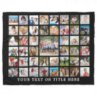 Photo Collage 45 Photo Template Custom Text Black