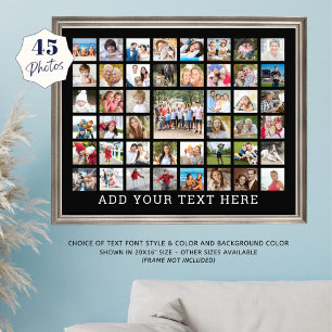 Photo Collage 45 Photos Personalised Black