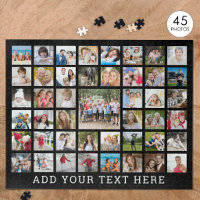 Photo Collage 45 Photos Personalised Black