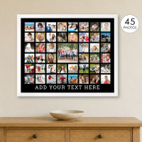 Photo Collage 45 Photos Personalised Black