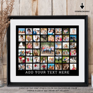 Photo Collage 45 Photos Personalised Custom Colour Poster