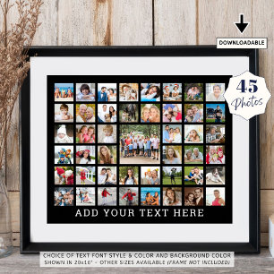 Photo Collage 45 Photos Personalised Custom Colour Poster
