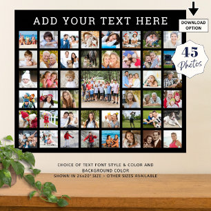 Photo Collage 45 Photos Personalised Custom Colour Poster