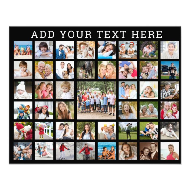 Photo Collage 45 Photos Personalised Custom Colour Print (Front)