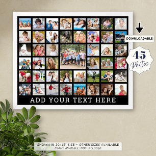 Photo Collage 45 Photos Personalised Custom Colour Print