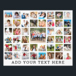 Photo Collage 45 Photos Personalised Custom Colour Print<br><div class="desc">Photo Collage 45 Photos Personalised Custom Colour Photo Enlargement Print. Create your own photo enlargement collage with this easy-to-upload template for 45 pictures personalised with your text in your choice of font styles and colour and/or background colour. ASSISTANCE: For help with design modification or personalisation, contact the designer BEFORE ORDERING...</div>