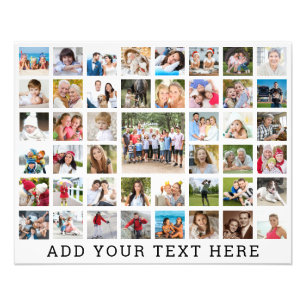 Photo Collage 45 Photos Personalised Custom Colour Print