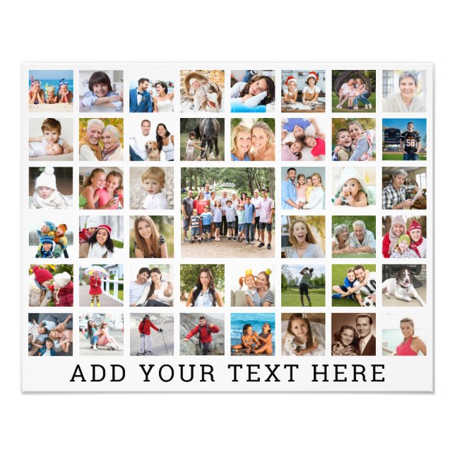 Photo Collage 45 Photos Personalised Custom Colour Print (Front)
