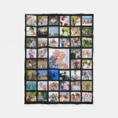 Photo Collage 45 Pics Editable Color Personalized Fleece Blanket (Front)