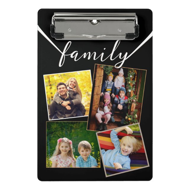 Photo Collage 4 Pictures Custom Family Themed Mini Clipboard (Front)