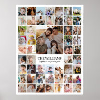 Photo Collage 52 Pictures 12x16 18x24 24x32 White