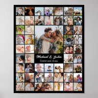 Photo Collage 52 Pictures 8x10 16x20 24x30 Black