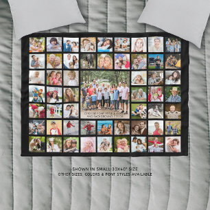Photo Collage 55 Photos Personalised Custom Colour Fleece Blanket
