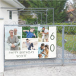 Photo Collage 5 Picture 60th Birthday Banner<br><div class="desc">Personalised banner celebrating a 60th Birthday - or customise for any other age! The photo template is set up for you to add 5 of your favourite photos which are displayed in a photo collage of horizontal landscape and vertical portrait formats. The wording simply reads "Happy Birthday [your name]" in...</div>
