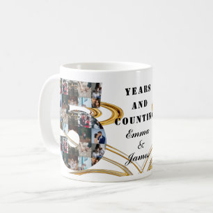 Photo collage 5 year anniversary gifts by year coffee mug