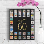 Photo Collage 60th Birthday Chapter 60 Faux Canvas Print<br><div class="desc">Celebrate a special 60th birthday with this custom photo collage faux canvas print! Create a beautiful, one-of-a-kind gift for your loved one with our easy-to-use 32 photo collage template. Perfect for anniversaries, special occasions, or just to show your appreciation, this personalised keepsake will bring joy and memories to last a...</div>