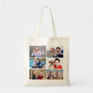 Photo Collage, 6 Custom Family Photo Tote Bag