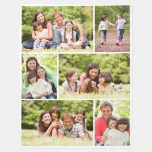 Photo Collage 6 Pictures Fleece Blanket