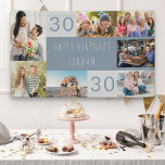 Photo Collage 7 Picture Personalised 30th Birthday Banner<br><div class="desc">Personalised banner celebrating an 30th Birthday. The photo template is set up for you to add 7 of your favourite photos which are displayed in a photo collage around the birthday greeting. The wording simply reads "Happy Birthday [your name]" in casual typography. "30" is actually editable if you would like...</div>