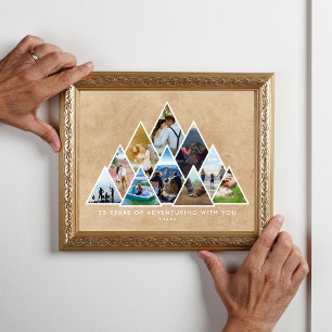 Photo Collage Adventure 25th Anniversary Couples Poster