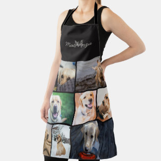 Photo Collage And Monogram Name Personalised Apron