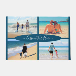 Photo Collage and Text Family Photos Doormat