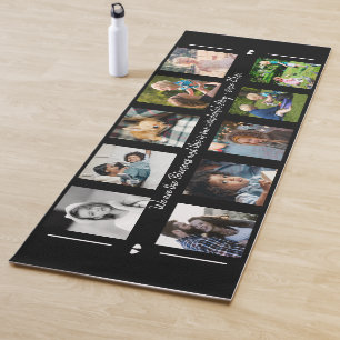 Photo collage and your custom text family modern yoga mat